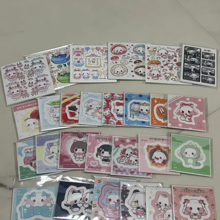 [BUNJANG] Bellpio & Robear Sticker Bundle Set / 특판 포용처분 벨삐요,롭이어 60셋 일괄로 팔아용 15배이상