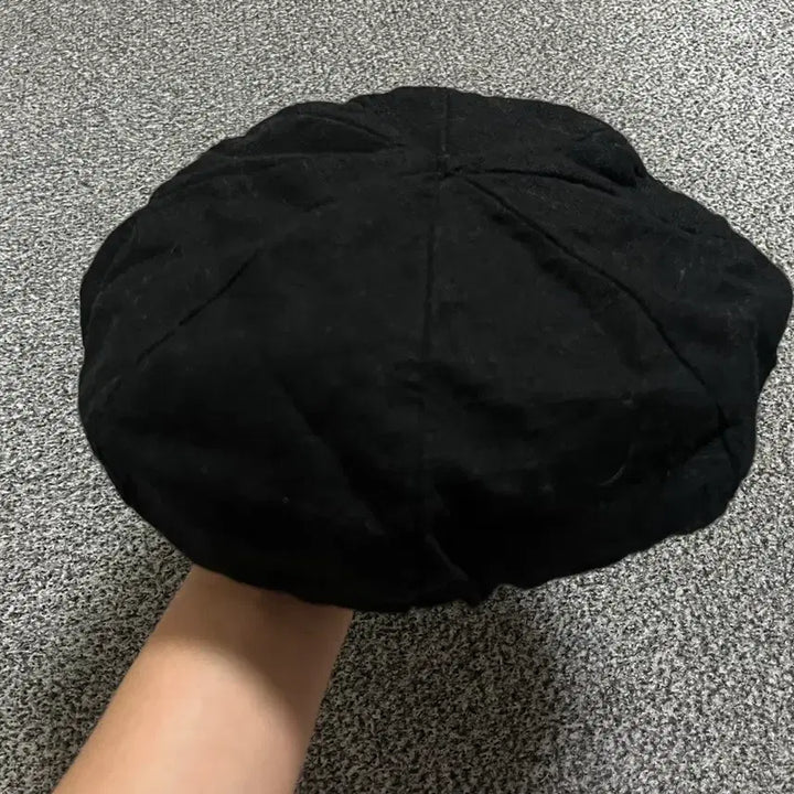 [BUNJANG] Herringbone Linen Beret Black / 헤링본 린넨 베레모 블랙