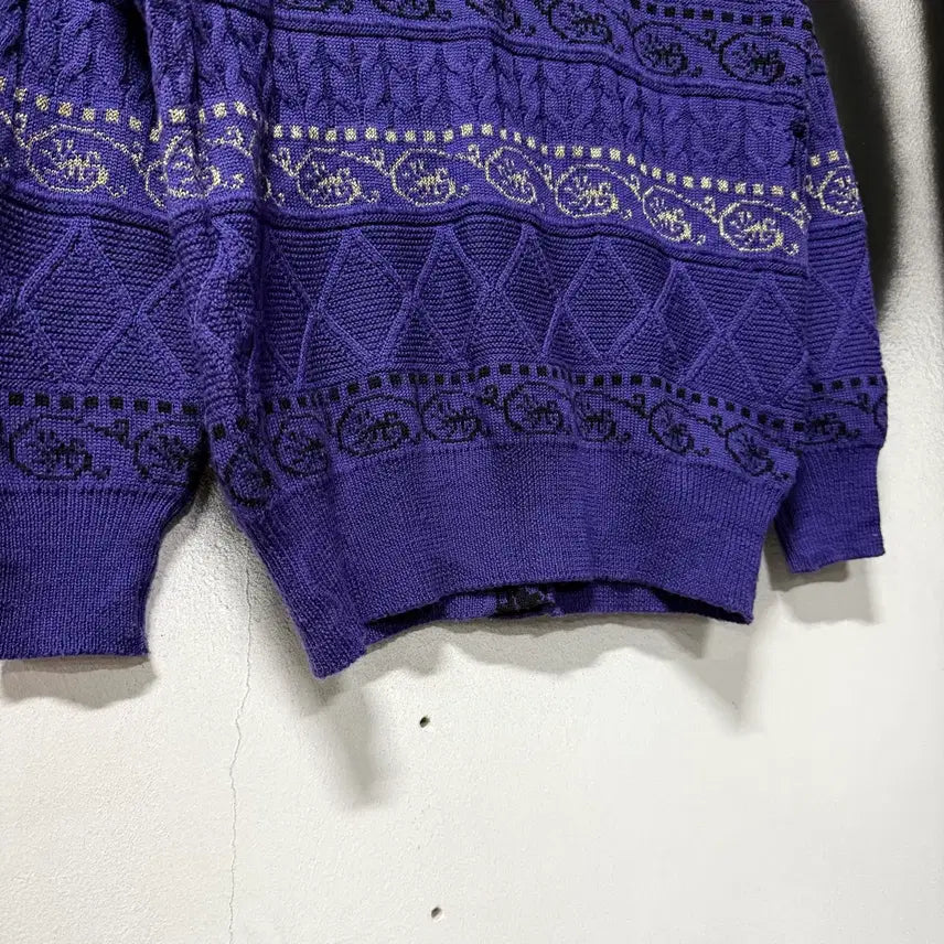 [BUNJANG] Vintage Baroque Gold Button Wool Blend Knit Cardigan / VTG 빈티지 울 혼방 바로크 금장 니트 가디건
