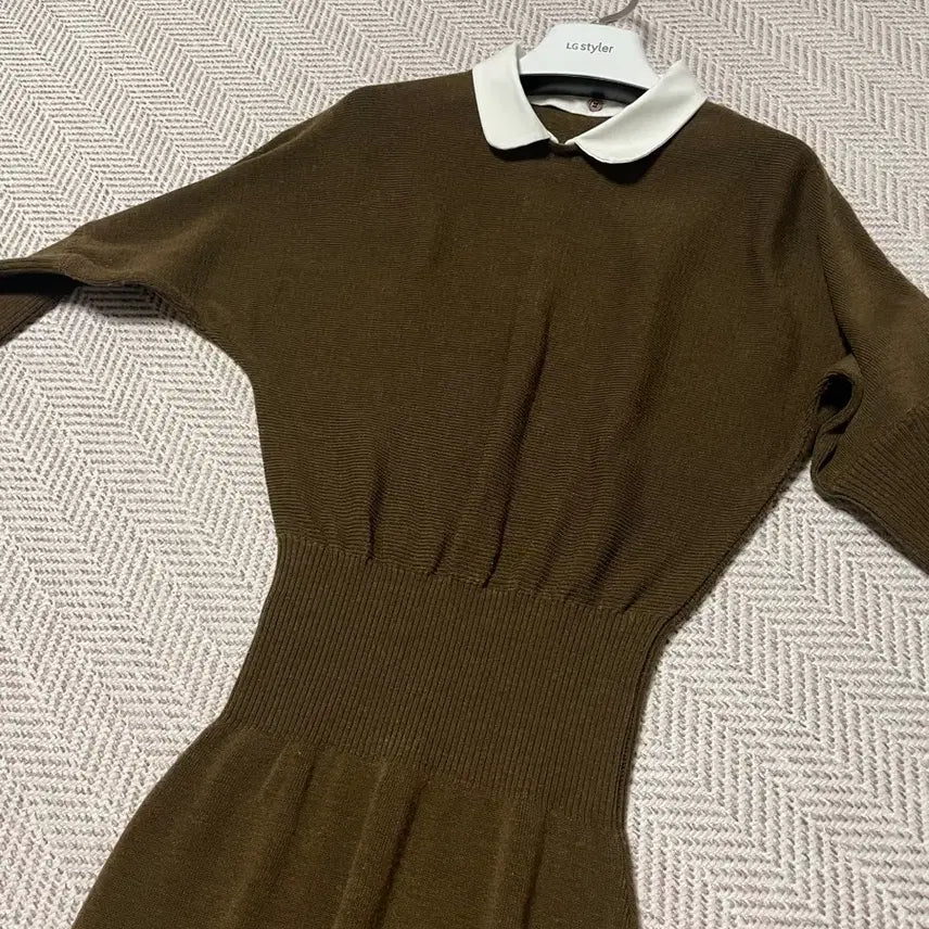 [BUNJANG] Knit Dress / 니트 원피스 카라탈부착