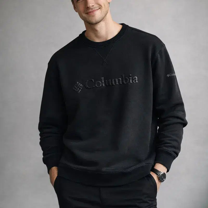 [BUNJANG] Columbia Fleece Crewneck Sweatshirt (Black, Men's 110) / [남자-110]Columbia 컬럼비아 로고 플리스 크루넥 맨투맨