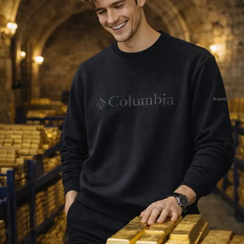 [BUNJANG] Columbia Fleece Crewneck Sweatshirt (Black, Men's 110) / [남자-110]Columbia 컬럼비아 로고 플리스 크루넥 맨투맨