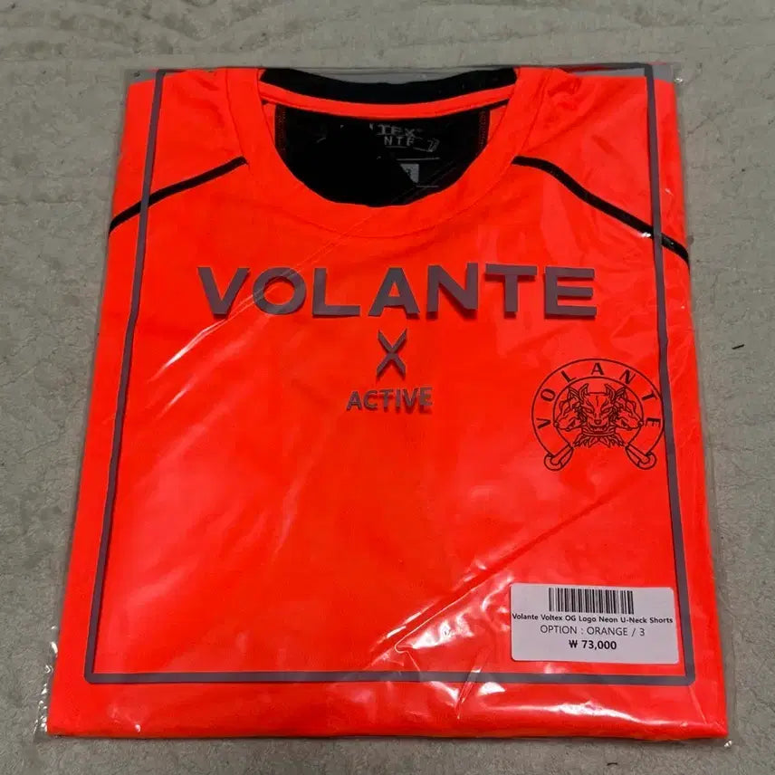 [BUNJANG] Volante OG Logo Neon Orange T-shirt / 볼란테 OG 로고 네온 반팔 오렌지