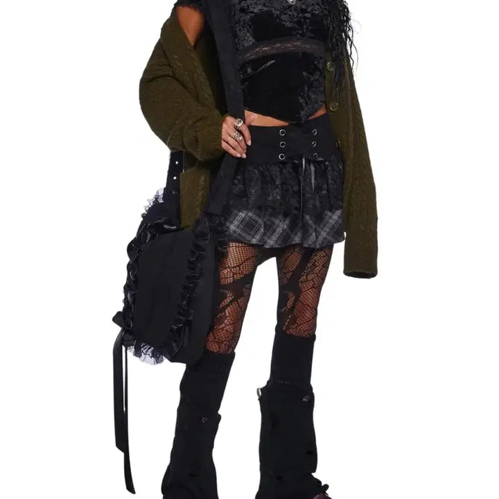 [BUNJANG] Lace Corset Messenger Bag Crossbody Bag / 레이스 코르셋 가방 메신저백 크로스백 고스로리 로리타 고딕 양산형