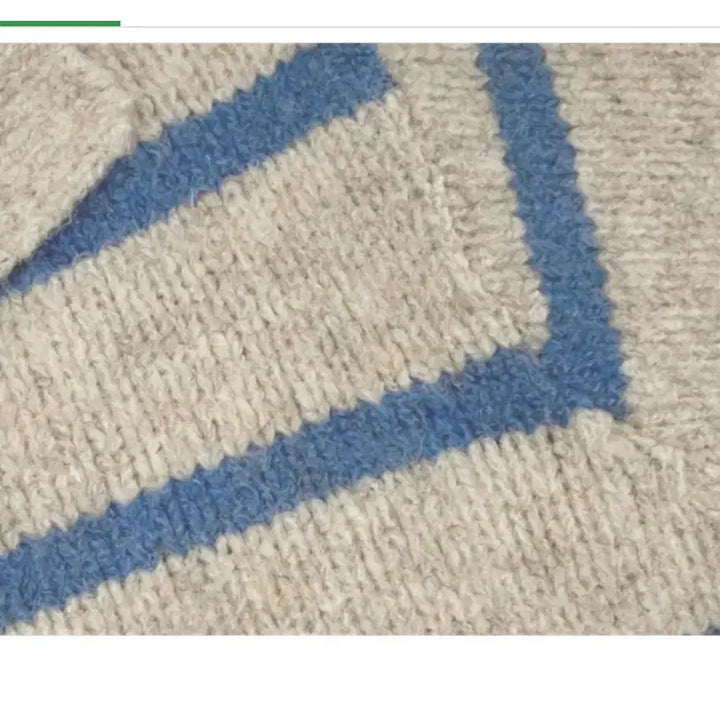 [BUNJANG] Stripe V-Neck Knit Top / @ 스트라이프 브이넥 니트 긴팔