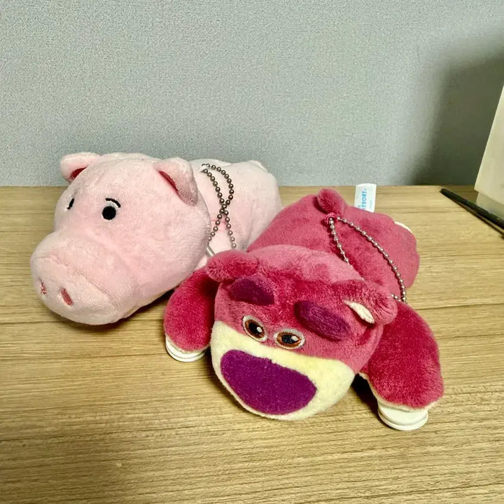 [BUNJANG] Disney Toy Story Hamm and Lotso Plush Keyring Set / 디즈니 토이스토리 햄/랏소 집게 인형 키링