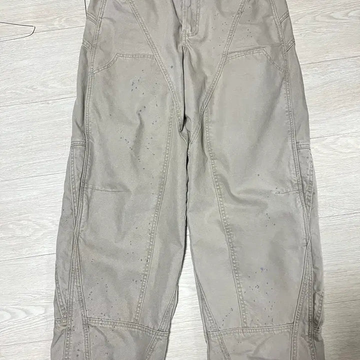 [BUNJANG] Nomatter Painted Double Knee Washed Beige M / 노매뉴얼 페인티드 더블니 워시드베이지 M