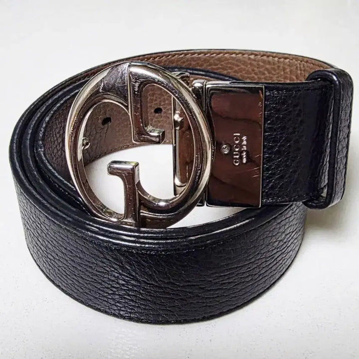 [BUNJANG] Gucci Leather Belt 85/34 (Authenticity Certificate) / 구찌 양면 가죽 벨트 85/34 폭4mm 공용 (정품 감정서)