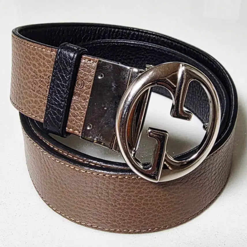 [BUNJANG] Gucci Leather Belt 85/34 (Authenticity Certificate) / 구찌 양면 가죽 벨트 85/34 폭4mm 공용 (정품 감정서)