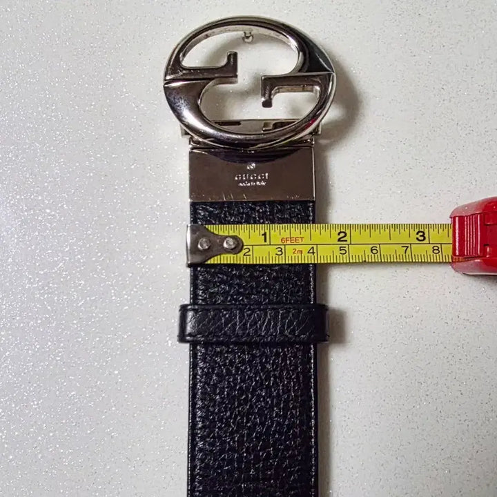 [BUNJANG] Gucci Leather Belt 85/34 (Authenticity Certificate) / 구찌 양면 가죽 벨트 85/34 폭4mm 공용 (정품 감정서)