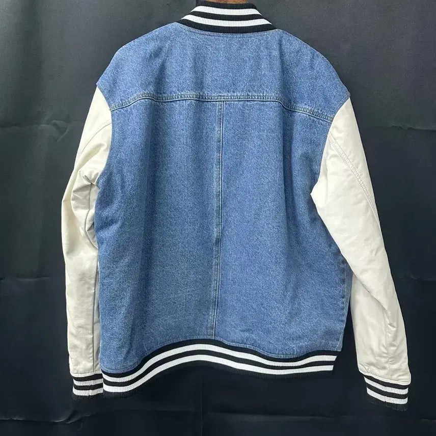 [BUNJANG] WONDER PLACE Field Walker Smiley Denim Varsity Jumper / 원더플레이스 필드워커 스마일리 데님 바시티 점퍼