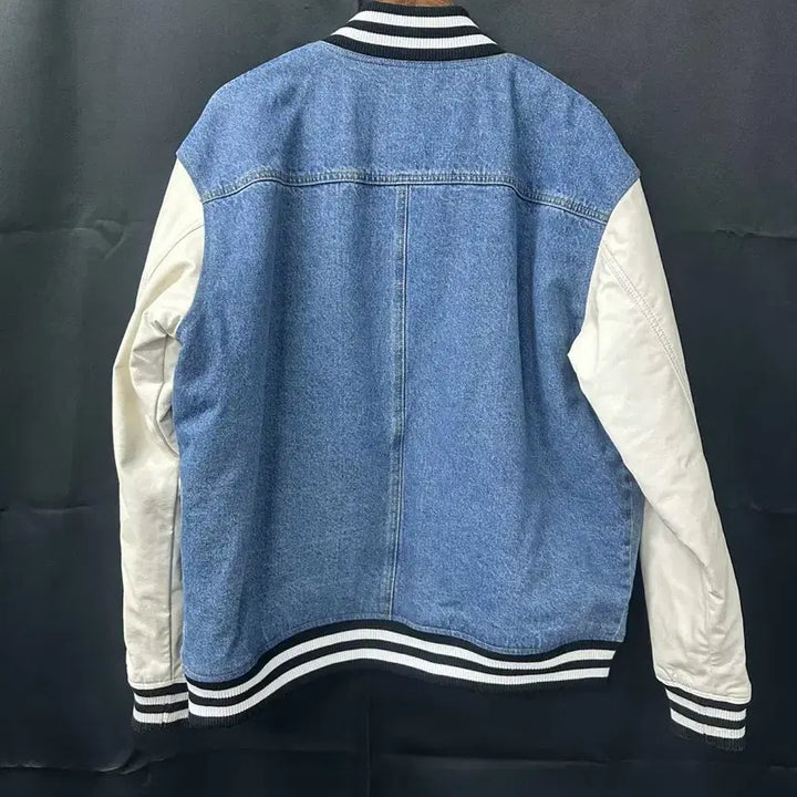 [BUNJANG] WONDER PLACE Field Walker Smiley Denim Varsity Jumper / 원더플레이스 필드워커 스마일리 데님 바시티 점퍼