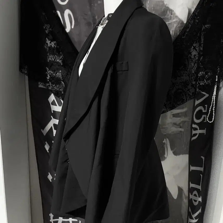 [BUNJANG] Unisex Drape Blazer Jacket Helmut Lang Archive Style Darkwear / Jpn 드레이프 블레이저 자켓 헬무트랭하이엔드아카이브st 무채색다크웨어