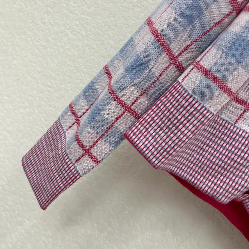 [BUNJANG] Vivienne Westwood Checkered Cardigan / 비비안웨스트우드 가디건  핑크 체크 자수 스몰로고 봄 여성
