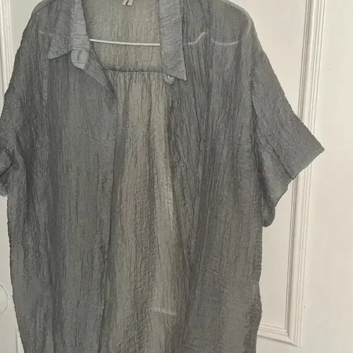 [BUNJANG] Veil Aesop Sheer Shirt Gray / 베일 이솝 시스루 셔츠 그레이