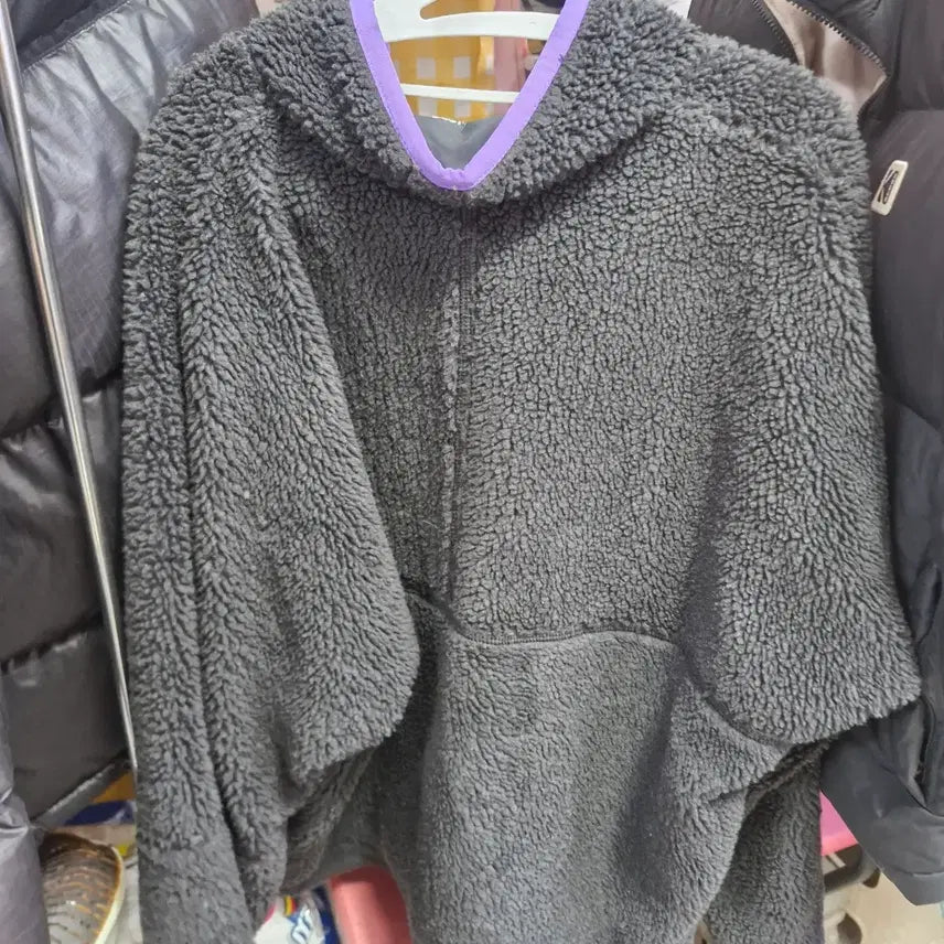 [BUNJANG] Nike Fleece Jacket Gray/Purple / 나이키 뽀글이 플리스 그레이/퍼플