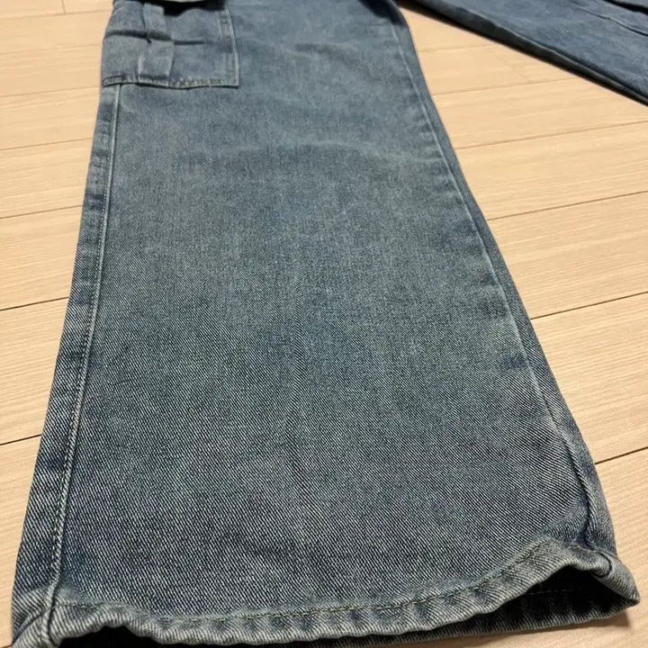 [BUNJANG] Denim Cargo Pants / 데님 카고 팬츠 / 스트링 디테일 와이드핏 청바지 / 29