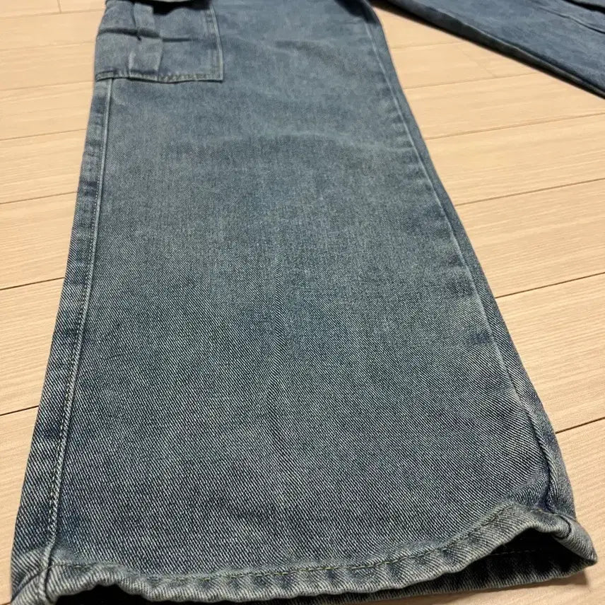 [BUNJANG] Denim Cargo Pants / 데님 카고 팬츠 / 스트링 디테일 와이드핏 청바지 / 29