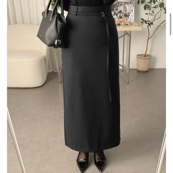 [BUNJANG] Self-made Guest Look Fleece Skirt Charcoal M / 사색-자체제작 하객룩 기모스커트 차콜m