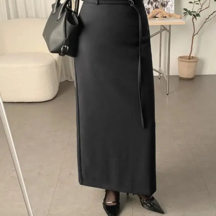 [BUNJANG] Self-made Guest Look Fleece Skirt Charcoal M / 사색-자체제작 하객룩 기모스커트 차콜m