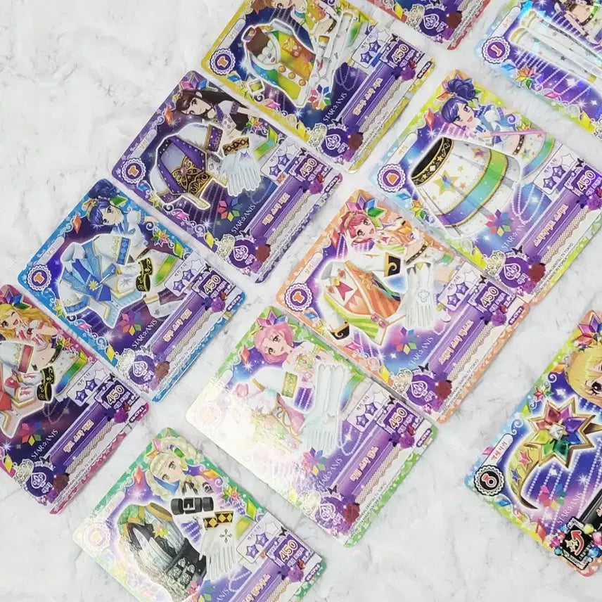 [BUNJANG] Aikatsu! Star Anis Photocard Bundle Set / 아이엠스타 카드 스타아니스 초판 일괄 라임 마린 보라 루나 유리 슈 체리