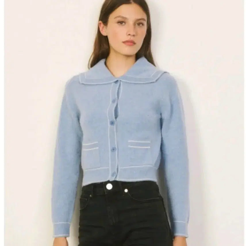 [BUNJANG] Sandro Sailor Crop Cardigan / 산드로 세일러 크롭 가디건