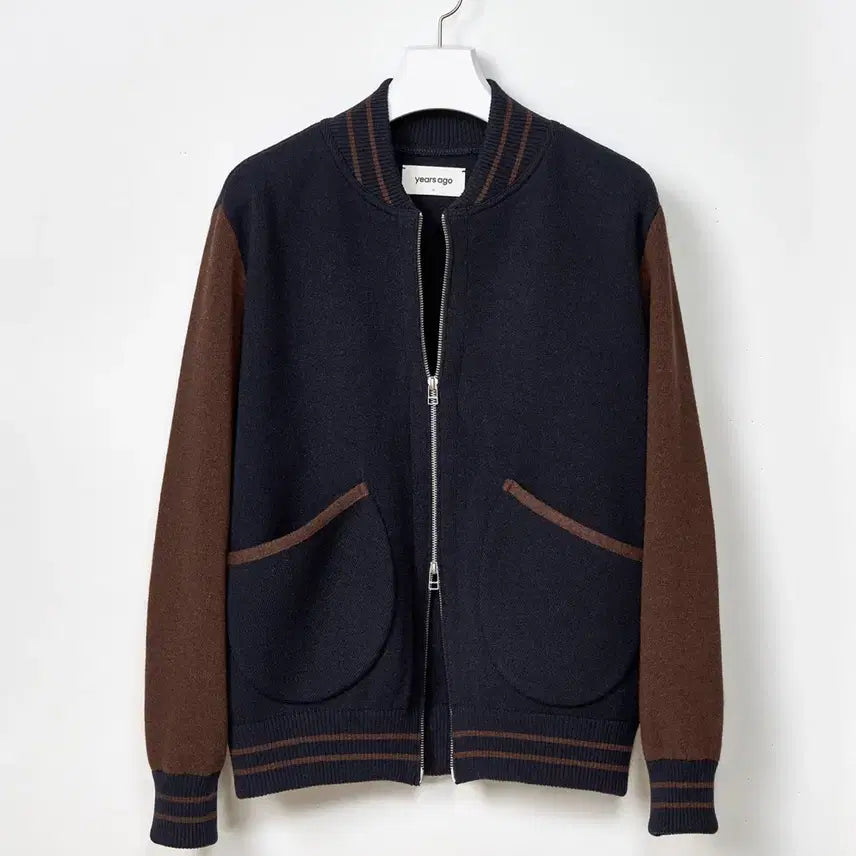 [BUNJANG] Merino Wool Knit Varsity Jacket / years ago 메리노 울 니트 바시티 자켓