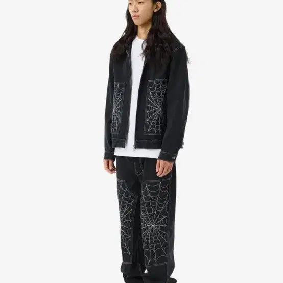 [BUNJANG] Laper Spiderweb Denim Pants / 라퍼 스파이더웹 데님팬츠