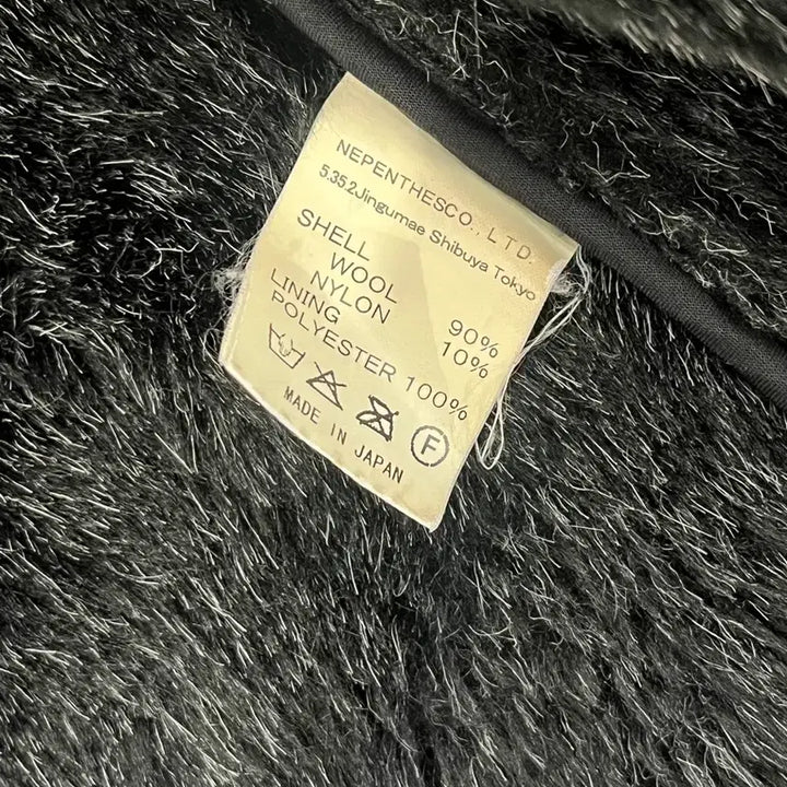 [BUNJANG] Nepenthes Needles Black Fur Coat / 네펜데스 니들스 블랙 퍼 코트 미디 하이넥