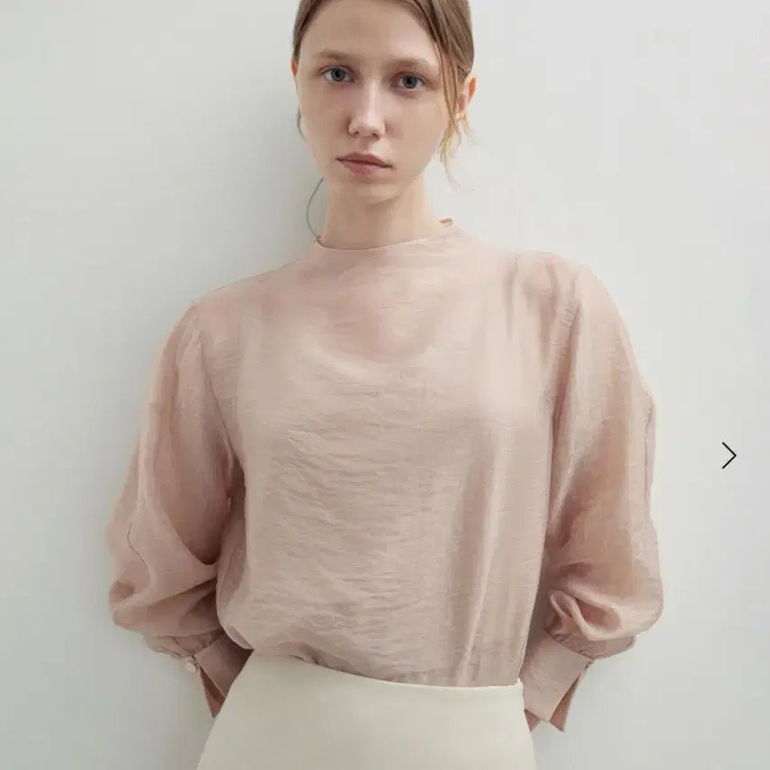 [BUNJANG] Sie Arne Sheer Blouse Misty Rose / sie시에 아르네 시어 블라우스 미스티로즈 택달린 새상품