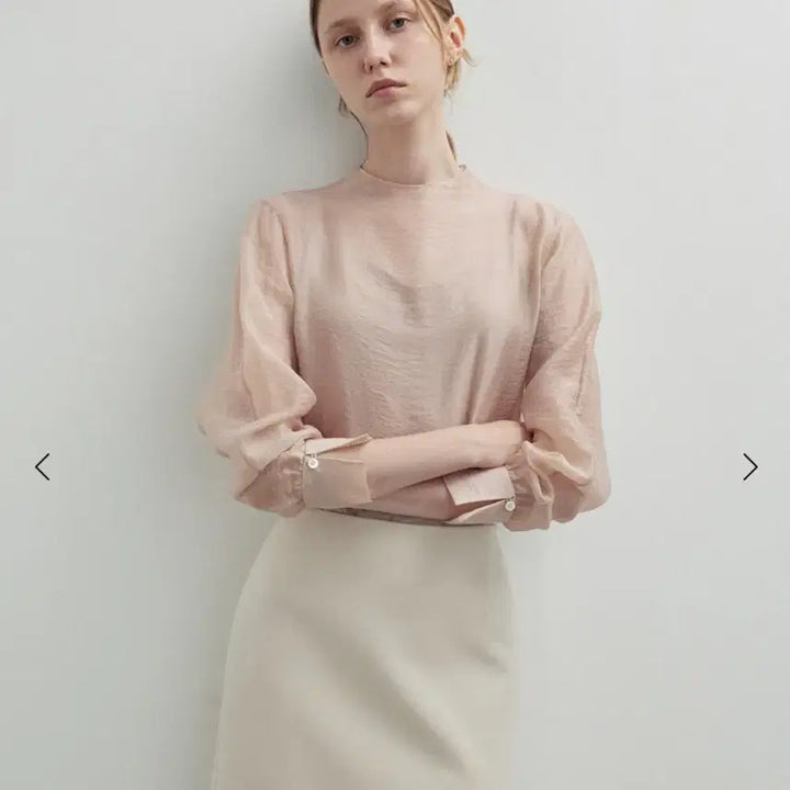[BUNJANG] Sie Arne Sheer Blouse Misty Rose / sie시에 아르네 시어 블라우스 미스티로즈 택달린 새상품