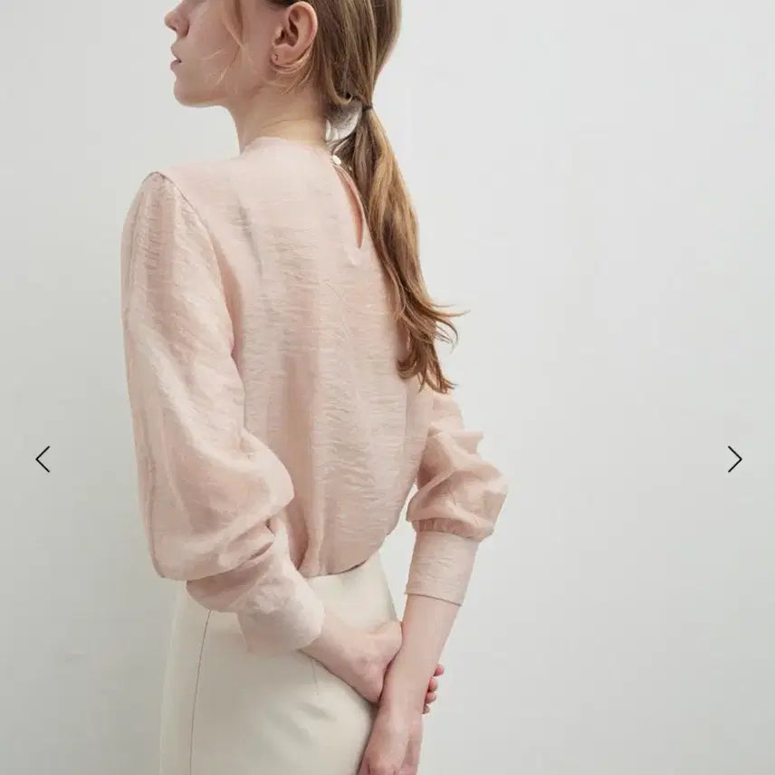 [BUNJANG] Sie Arne Sheer Blouse Misty Rose / sie시에 아르네 시어 블라우스 미스티로즈 택달린 새상품