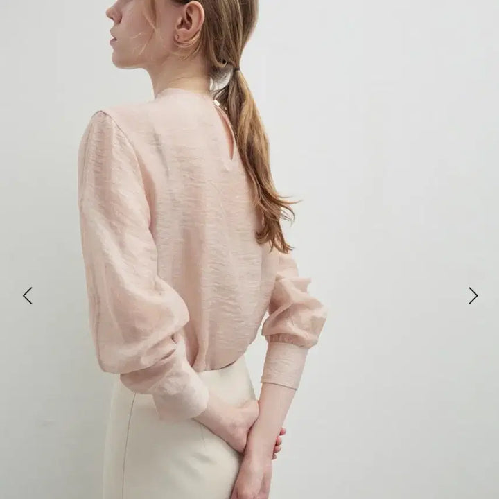[BUNJANG] Sie Arne Sheer Blouse Misty Rose / sie시에 아르네 시어 블라우스 미스티로즈 택달린 새상품