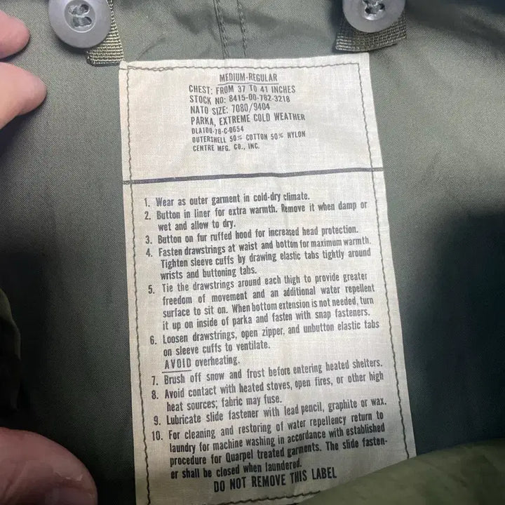 [BUNJANG] M65 OG 1978 Fishtail Parka Jacket / 미사용 m65 og 오리지널 피쉬테일 1978 새상품 개파카 데드스탁 M