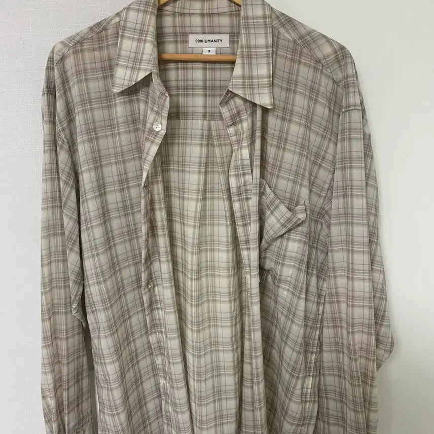 [SOLD OUT] [판매] 999휴머니티 체크 셔츠 에크루 L