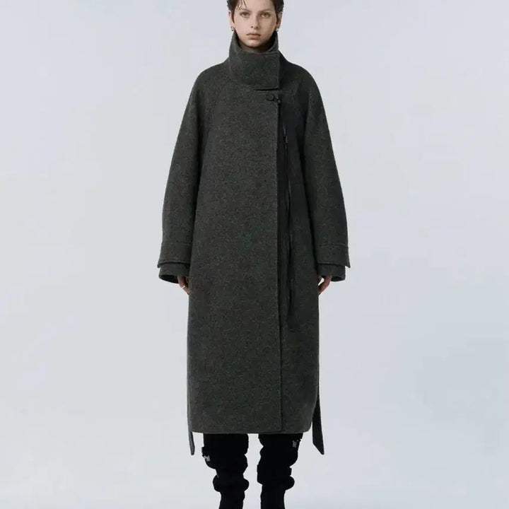 [BUNJANG] Trimming Bird High Neck Strap Raglan Coat / 트리밍버드 High Neck Strap Raglan Coat