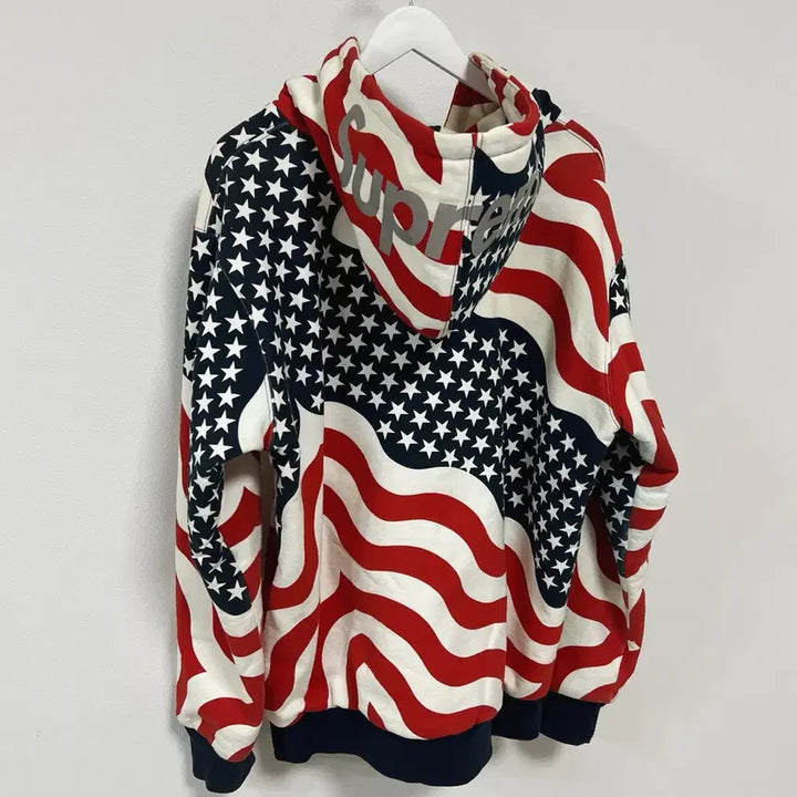 [BUNJANG] Supreme 14FW 3M Reflective USA Thermal Zip Up Hoodie / [XL] 슈프림 14FW 3M 리플렉티브 성조기 써멀 후드집업