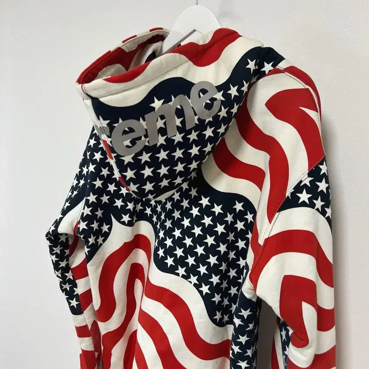 [BUNJANG] Supreme 14FW 3M Reflective USA Thermal Zip Up Hoodie / [XL] 슈프림 14FW 3M 리플렉티브 성조기 써멀 후드집업