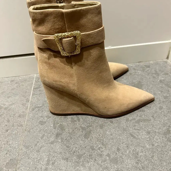 [BUNJANG] Sam Edelman Suede Wedge Heel Boots / 샘에델만 스웨이드 웻지힐 부츠 (8센치/ 245)