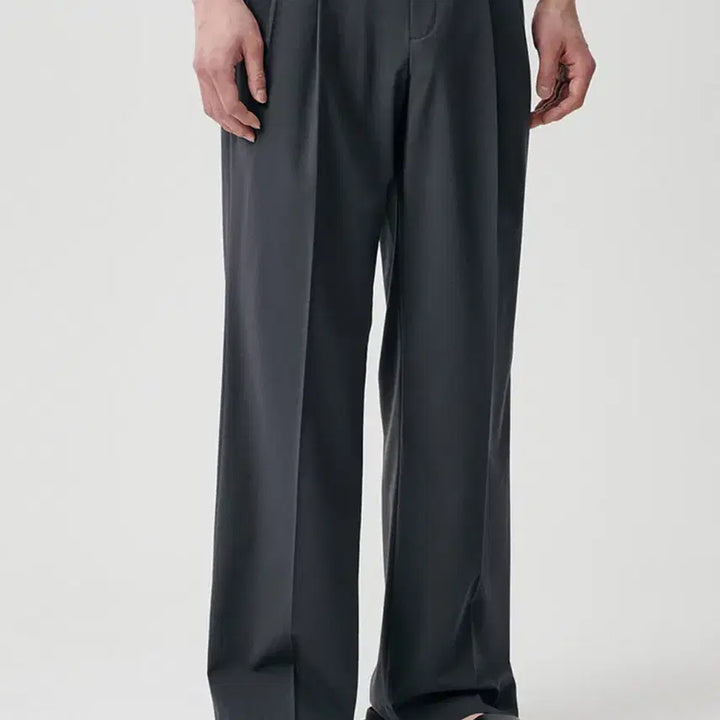[BUNJANG] Cool Standard Real Wide Hidden Banding Slacks Gray 28 / [쿨탠다드] 리얼 와이드 히든 밴딩 슬랙스 [그레이] 28