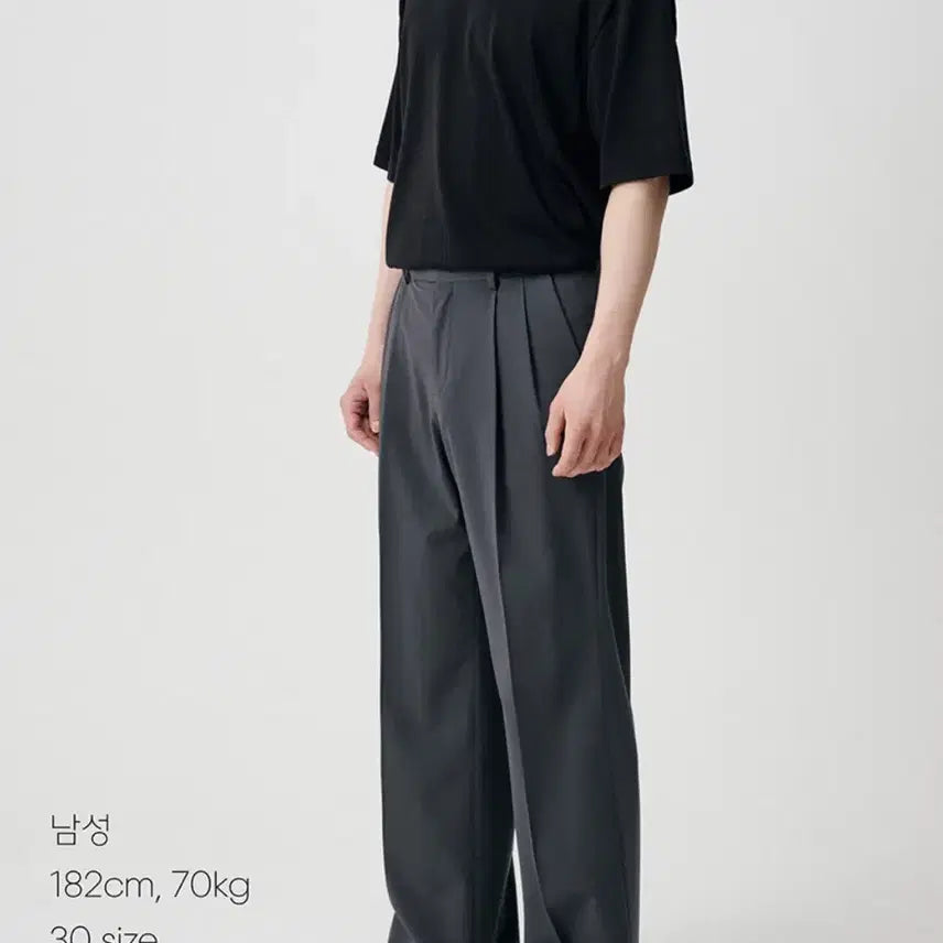 [BUNJANG] Cool Standard Real Wide Hidden Banding Slacks Gray 28 / [쿨탠다드] 리얼 와이드 히든 밴딩 슬랙스 [그레이] 28