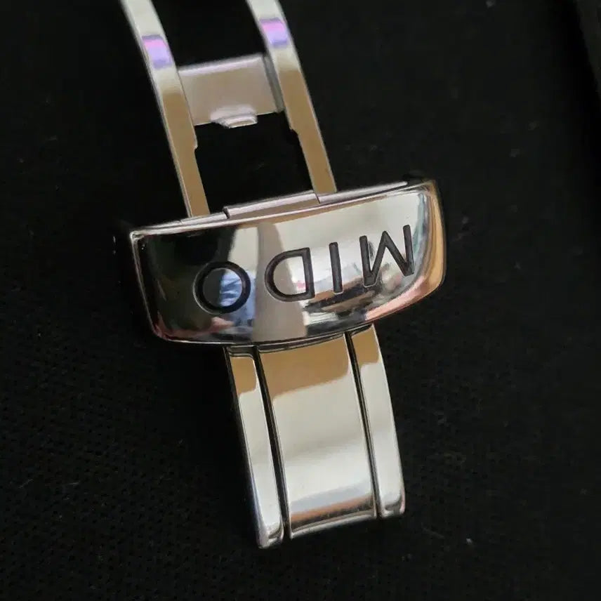 [BUNJANG] Mido 20mm Leather Watch Strap with Folding Buckle / 미도 정품 블랙 가죽 시계줄 20mm 폴딩버클 포함