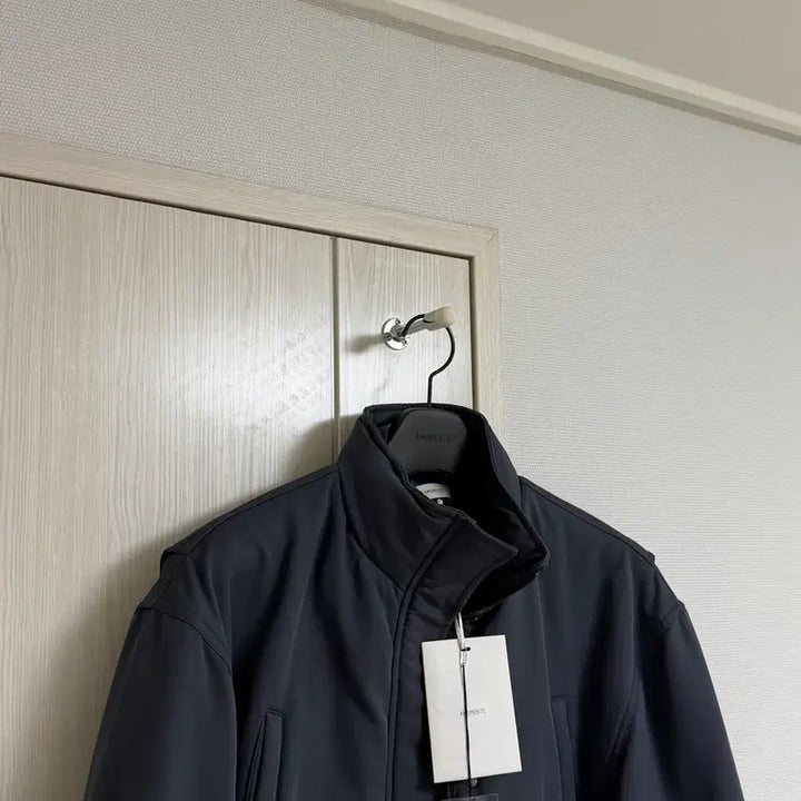 [BUNJANG] AMOMENTO Dark Navy Crop Blouson Jacket / 아모멘토 다크네이비 크롭 블루종 점퍼 0사이즈 새상품