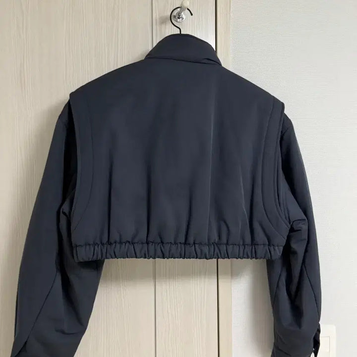 [BUNJANG] AMOMENTO Dark Navy Crop Blouson Jacket / 아모멘토 다크네이비 크롭 블루종 점퍼 0사이즈 새상품