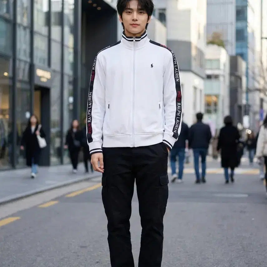 [BUNJANG] Polo Ralph Lauren Logo Tape Track Jacket / 폴로 랄프로렌 로고 테이프 트랙 집업 자켓