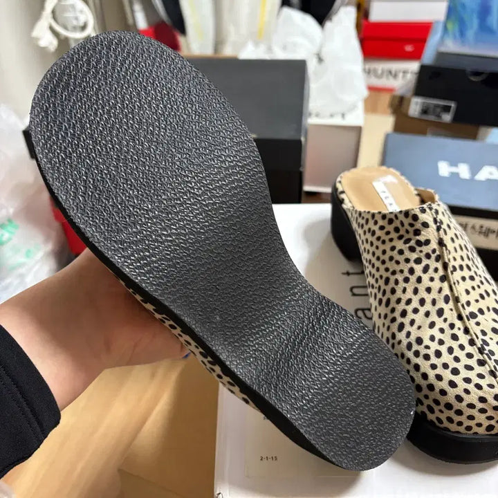 [BUNJANG] Suede Leopard Mules (Size 250) / 스웨이드 레오파드 뮬 250 새상품
