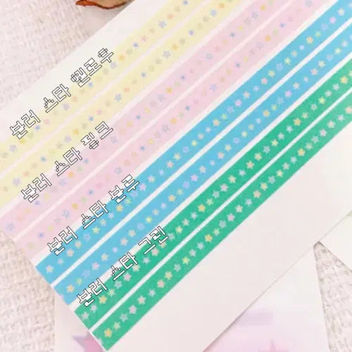 [BUNJANG] Kkumdarak Line Glitter Washi Tape Set / 꿈다락 라인 글리터 마테 5종