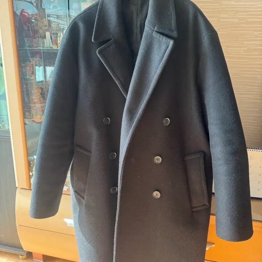 [BUNJANG] MANIN STORE Black Double Coat - Size L / MANIN STORE 남성 더블코트 블랙 L