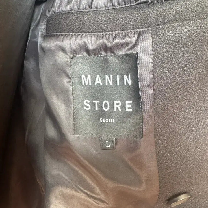 [BUNJANG] MANIN STORE Black Double Coat - Size L / MANIN STORE 남성 더블코트 블랙 L