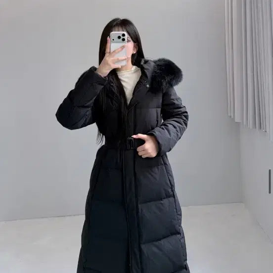 [BUNJANG] Light Me Belle Long Padded Coat Black / (새상품) 라이트미 벨르 롱패딩 블랙
